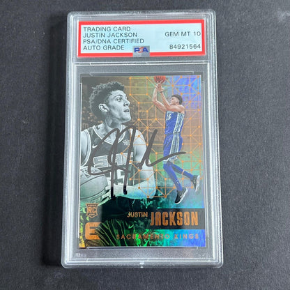 2017-18 Panini Essential #121 JUSTIN JACKSON Signed Card AUTO 10 PSA RC Slabbed