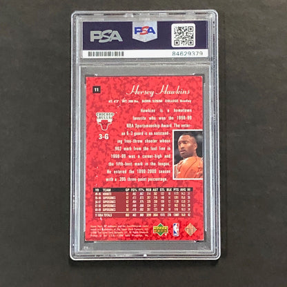 1999-2000 Upper Deck SP Authentics #11 Hersey Hawkins Signed Card AUTO PSA Slabb