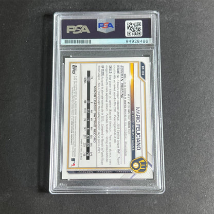 2021 Bowman Prospect #BP-133 Mario Feliciano Signed Card PSA Slabbed Auto Brewer