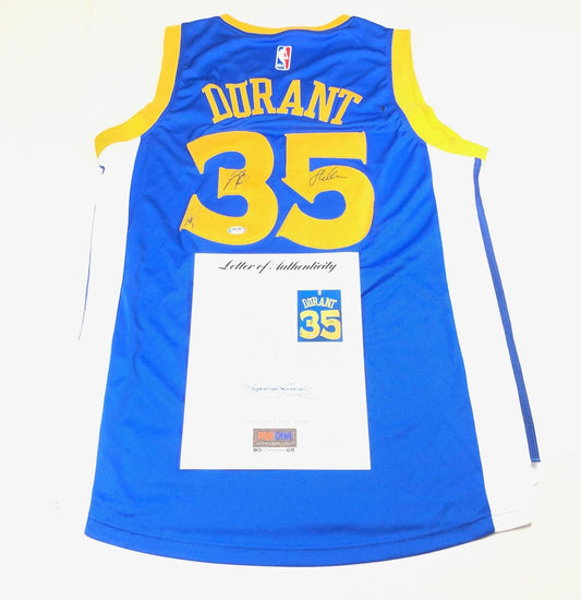 Stephen Curry Kevin Durant Steve Kerr signed jersey PSA/DNA Autographed LOA Warr