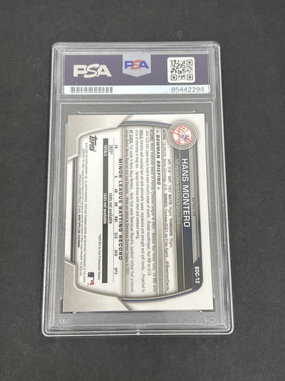 2023 Topps Bowman Chrome #BDC-12 Hans Montero signed card PSA Auto 10