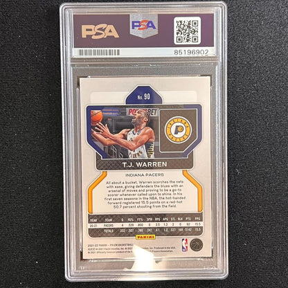 2021-22 Panini Prizm #90 TJ WARREN Signed card AUTO PSA Slabbed Pacers