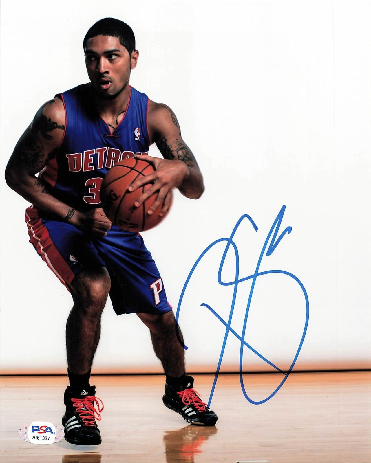 PEYTON SILVA signed 8x10 photo PSA/DNA Detroit Pistons Autographed