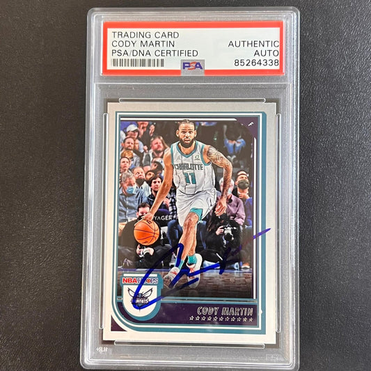 2022-2023 Panini NBA Hoops #94 Cody Martin Signed Card AUTO PSA/DNA Slabbed Horn