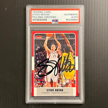 2007-08 Fleer #172 Steve Novak Signed Card AUTO PSA Slabbed Rockets