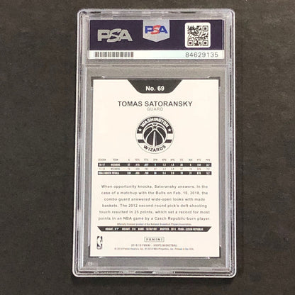 2018-19 NBA Hoops #69 Tomas Satoransky Signed AUTO 10 PSA Slabbed Wizards