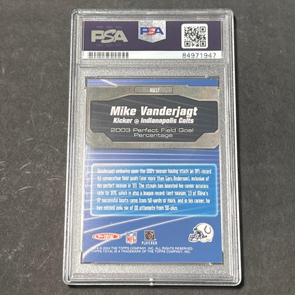 2004 Topps Total Award Winner #AW17 Mike Vanderjagt Signed AUTO PSA Slabbed Colt