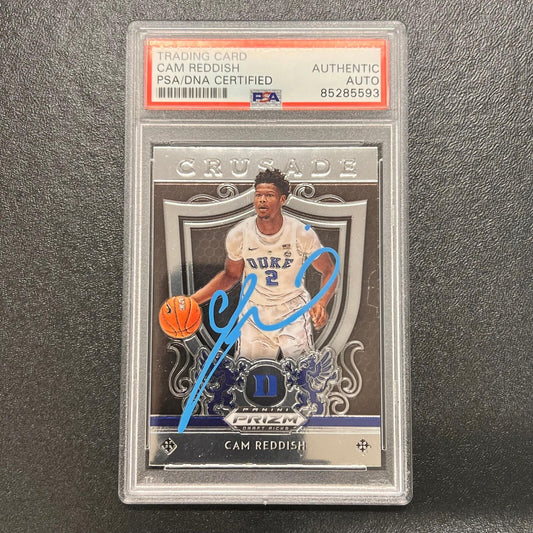2019 Panini Prizm #43 Cam Reddish Signed Card AUTO PSA Slabbed Duke