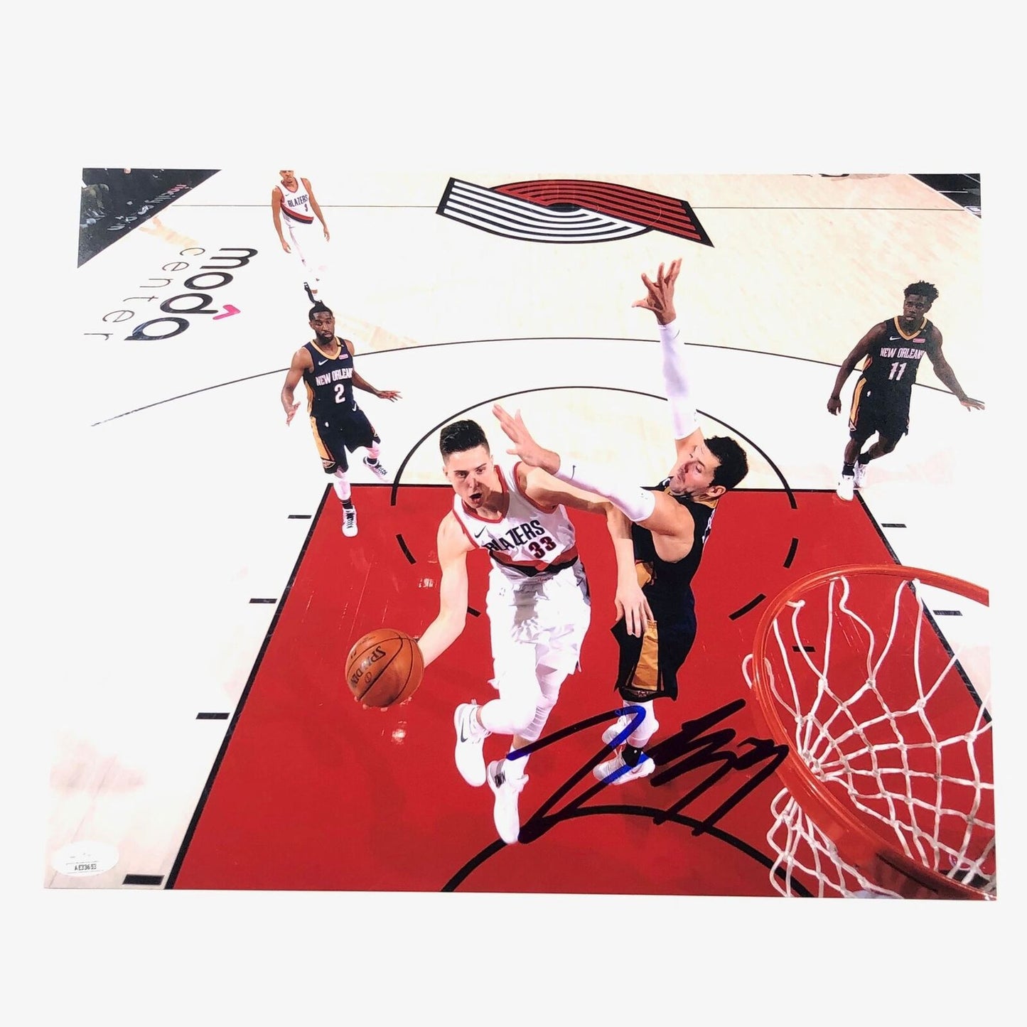 Zach Collins signed 11x14 photo JSA Portland Trailblazers Autographed