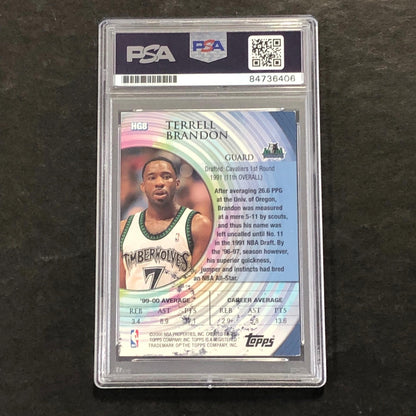 2000-01 Topps #HG8 Terrell Brandon Signed Card AUTO PSA/DNA Slabbed Timberwolves