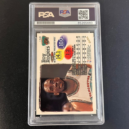 1997-98 NBA Hoops #158 ROY ROGERS signed card PSA/DNA Vancouver Grizzlies Slabbe