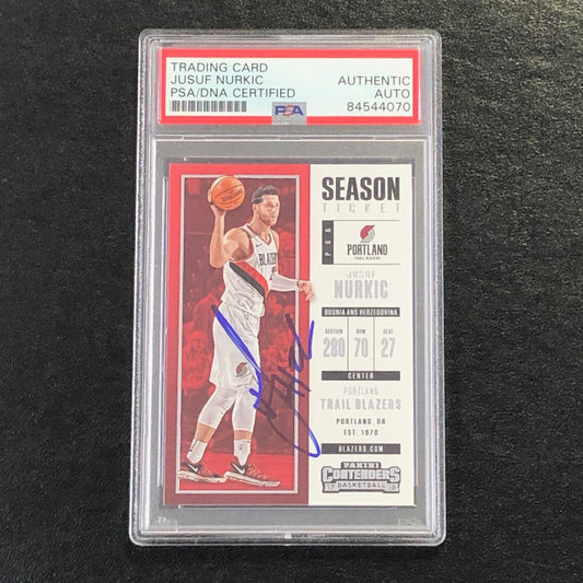 2017-18 Panini Contenders #61 Jusuf Nurkic Signed AUTO PSA Slabbed Trail Blazers