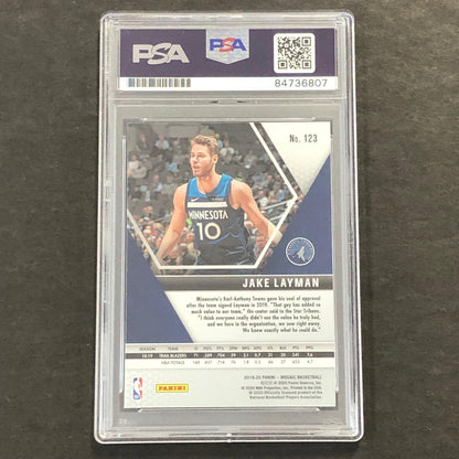 2019-20 Panini Mosaic #123 Jake Layman Signed Rookie Card AUTO PSA Slabbed Timbe