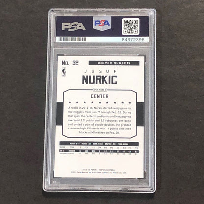 2015-16 NBA Hoops #32 Jusuf Nurkic Signed AUTO PSA Slabbed Nuggets