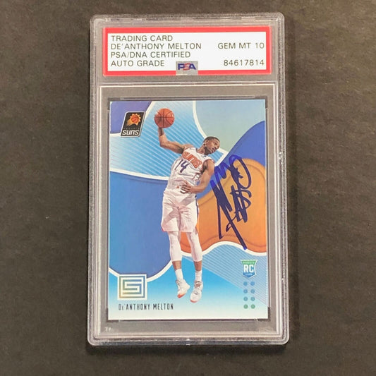 2018-19 Panini Status #185 De'Anthony Melton Signed Card AUTO GRADE 10 PSA Slabb