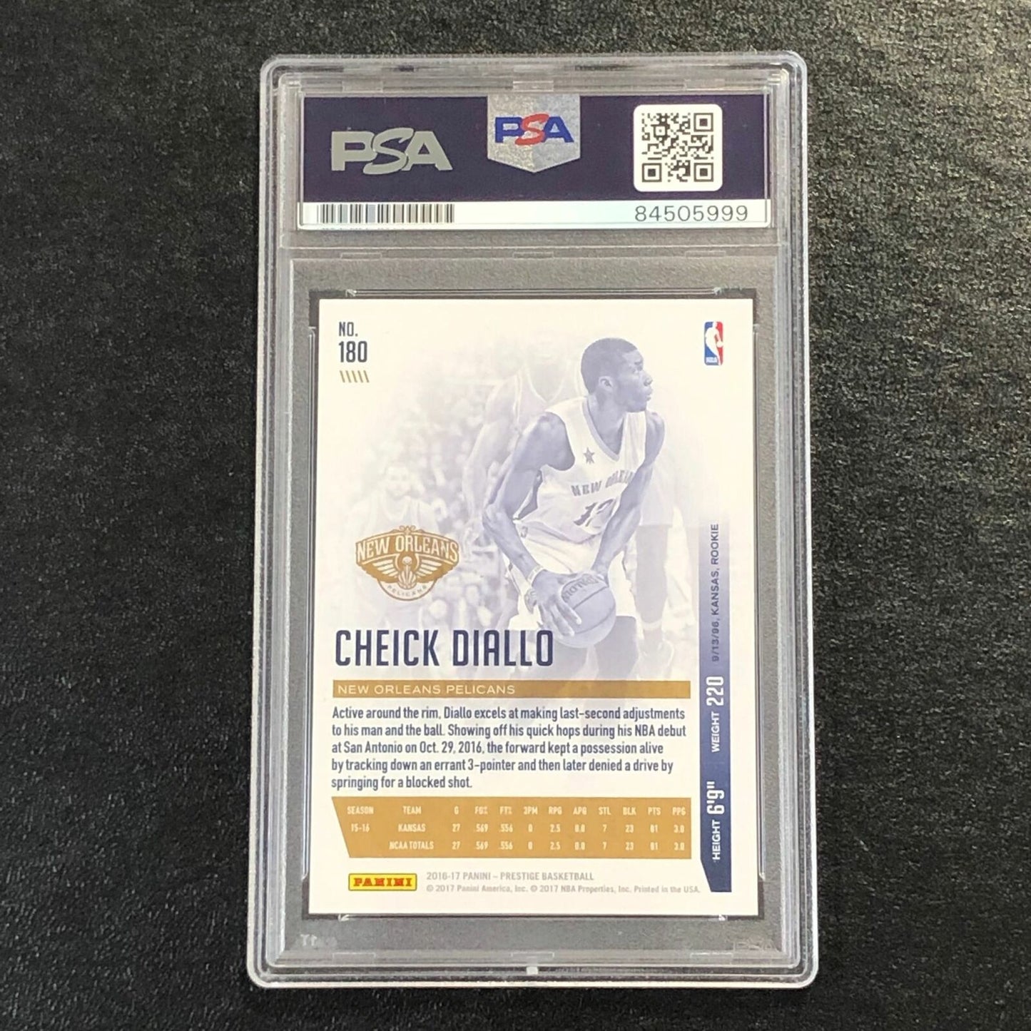 2016-17 Panini Prestige #180 Cheick Diallo Signed Card AUTO PSA Slabbed RC Pelic