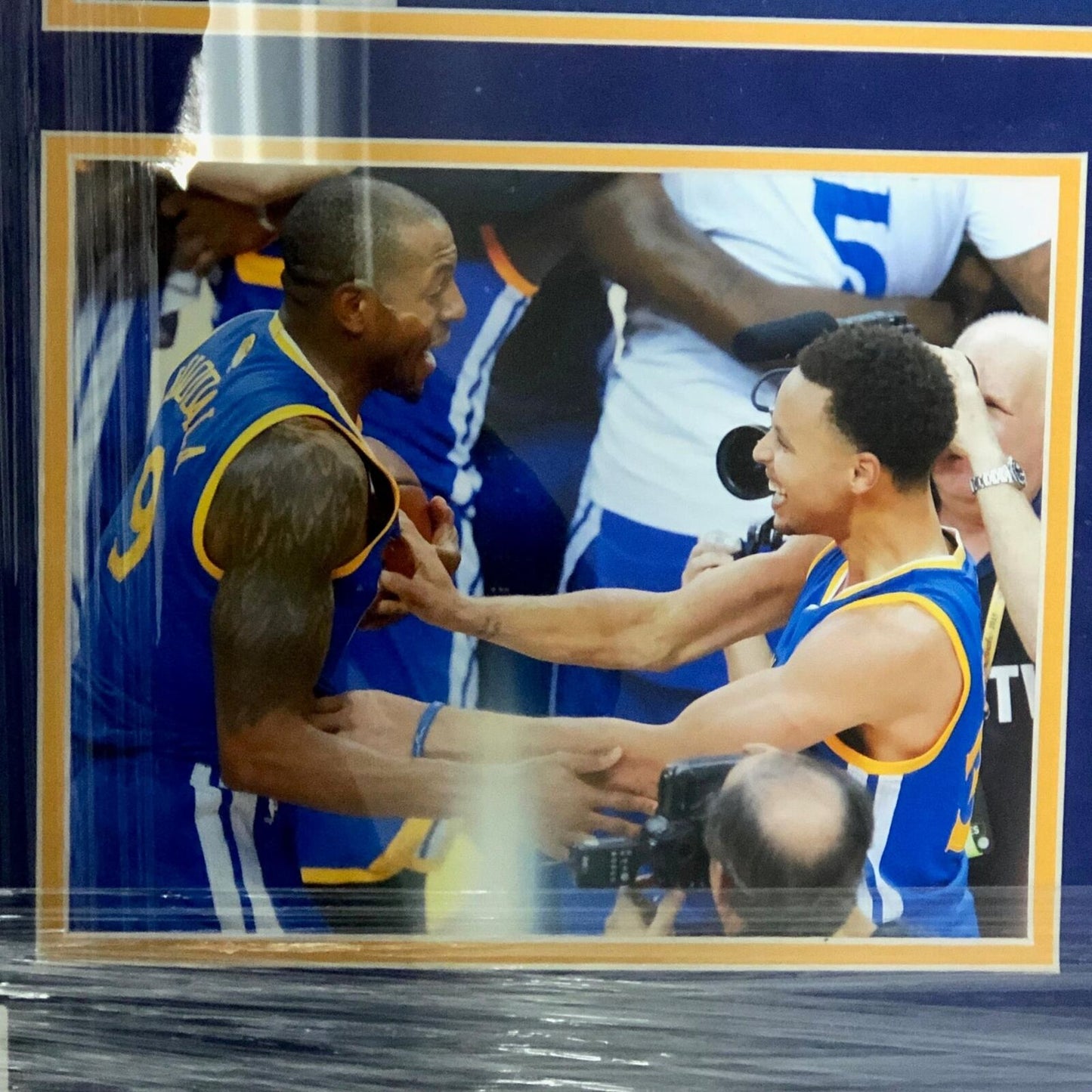 Stephen Curry and Andre Iguodala Signed Jersey PSA/DNA Warriors Custom Framed St