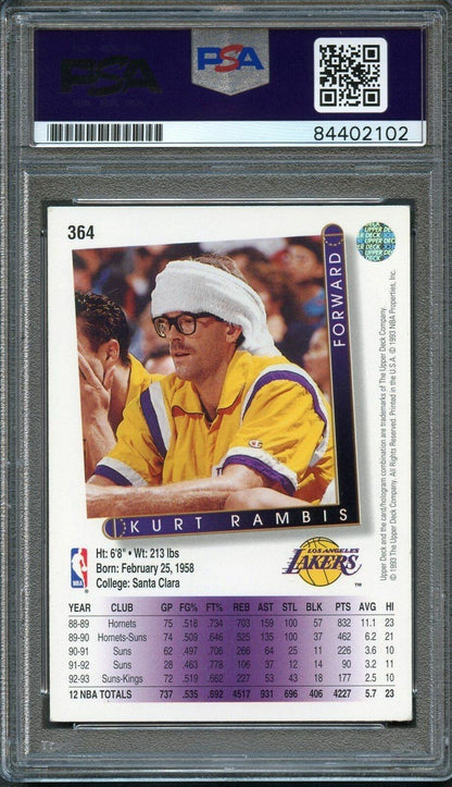 1993-94 Upper Deck #364 Kurt Rambis Signed Card Auto PSA Slabbed