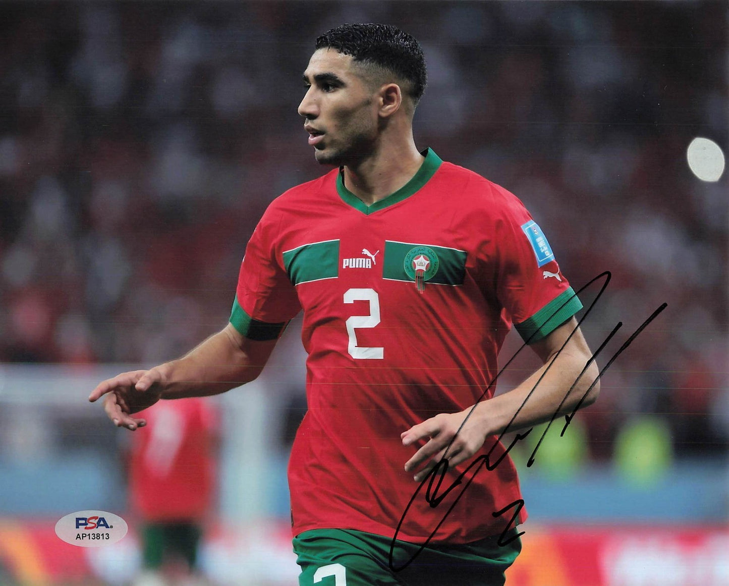 Achraf Hakimi Signed 8x10 Photo PSA PSG Soccer