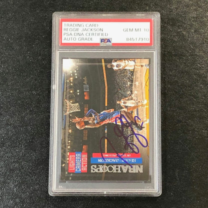 2017-18 NBA Hoops Lights, Camera, Action #25 Reggie Jackson Signed Card Auto 10