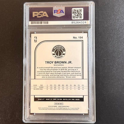 2019-20 NBA Hoops #194 TROY BROWN JR. Signed Card AUTO PSA Slabbed Wizards