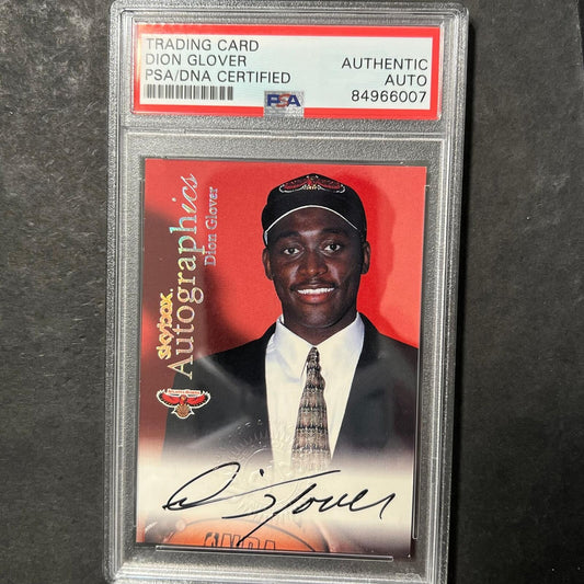 1999 Fleer Dion Glover Signed Card PSA Slabbed Hawks