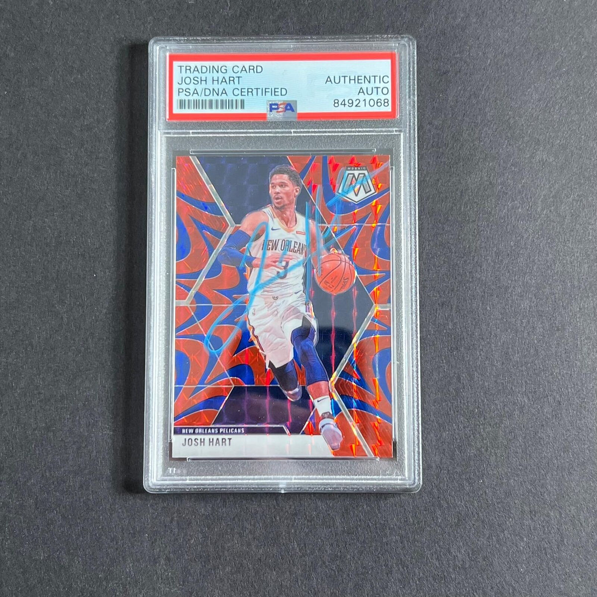 2019 Mosaic Prizm #156 JOSH HART Signed Card AUTO GRADE 10 PSA Slabbed Pelicans