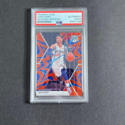 2019 Mosaic Prizm #156 JOSH HART Signed Card AUTO GRADE 10 PSA Slabbed Pelicans