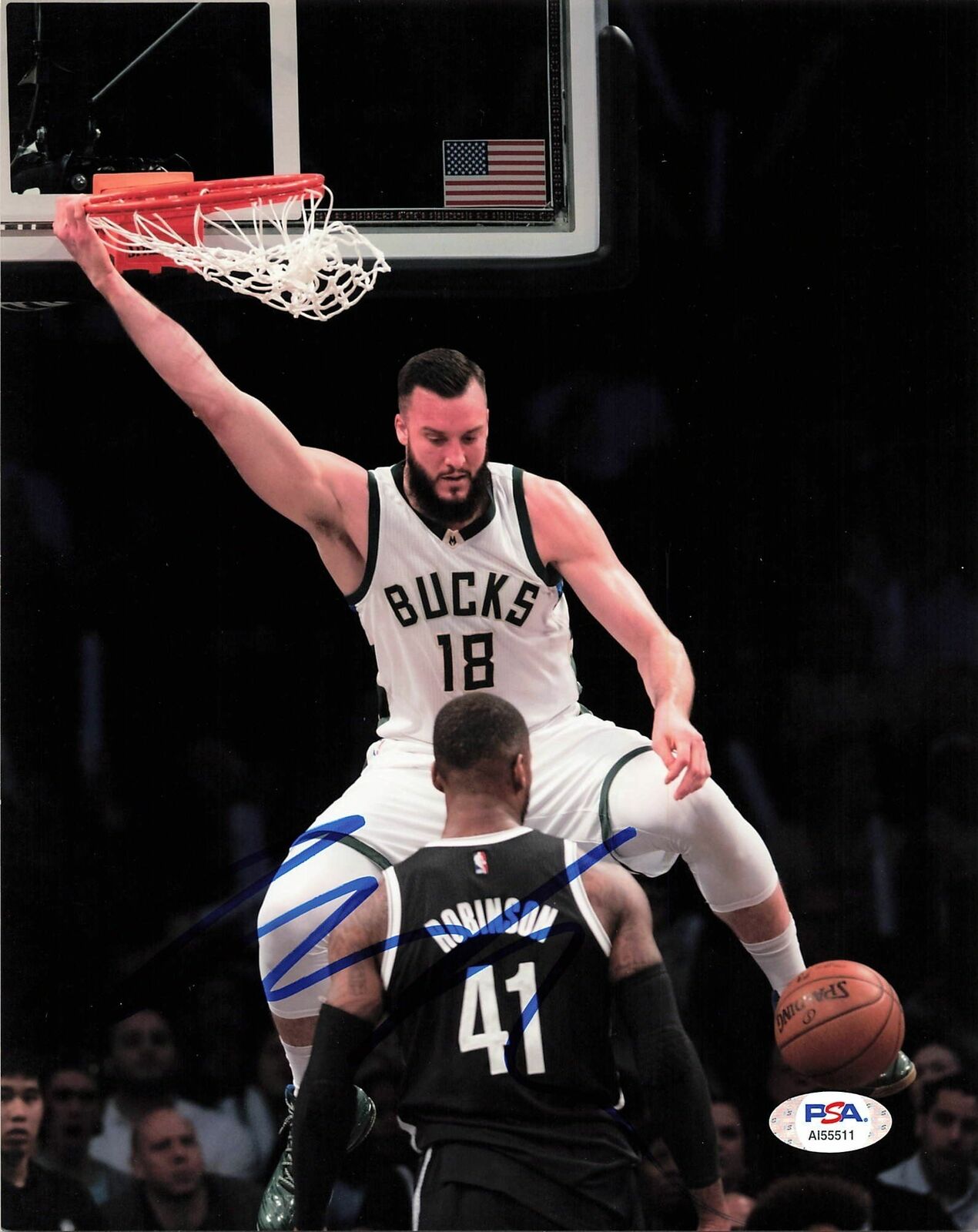 MILES PLUMLEE signed 8x10 photo PSA/DNA Milwaukee Bucks Autographed