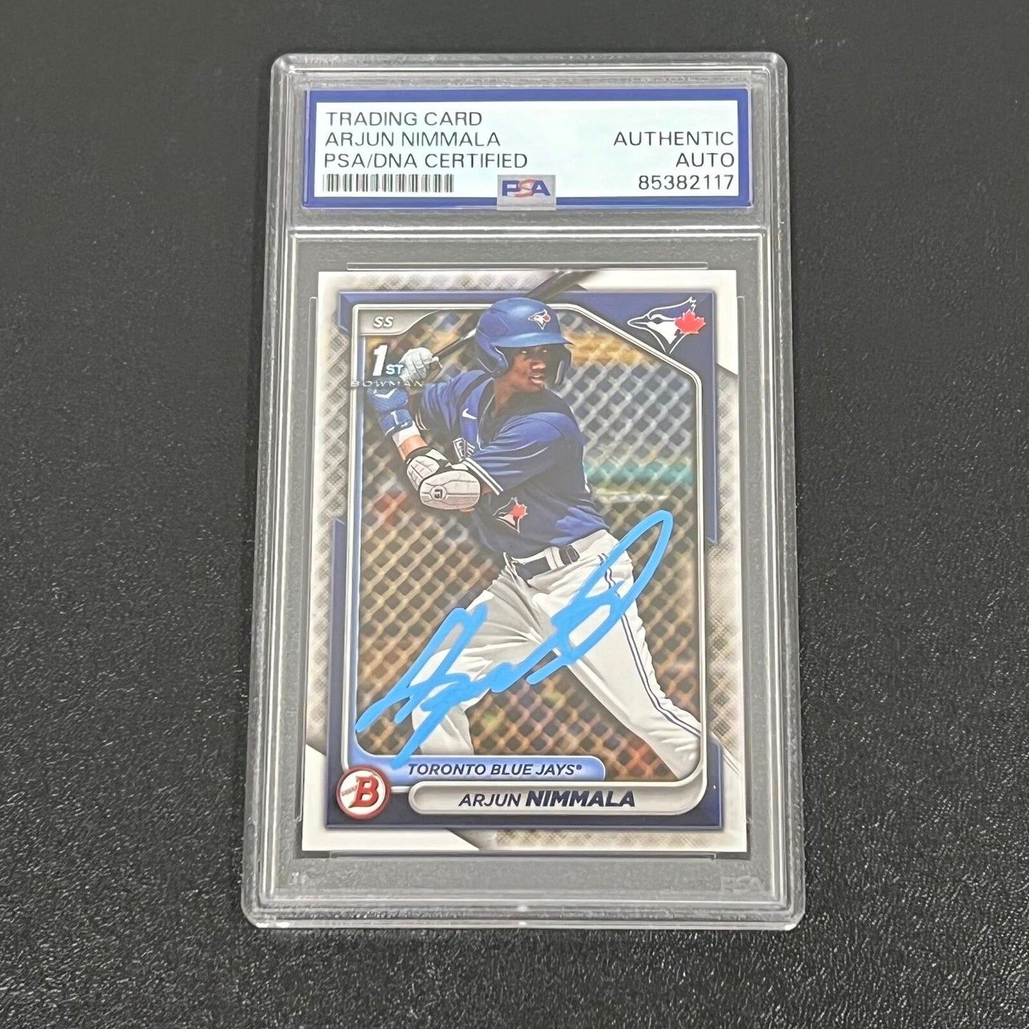 2024 Topps Chrome #BP-142 Arjun Nimmala Signed Card PSA Slabbed AUTO Blue Jays