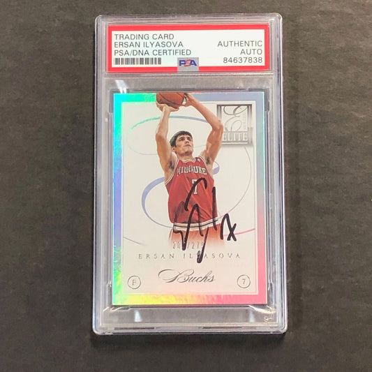 2012-13 Panini Elite #90 Ersan Ilyasova Signed Card AUTO PSA Slabbed Bucks