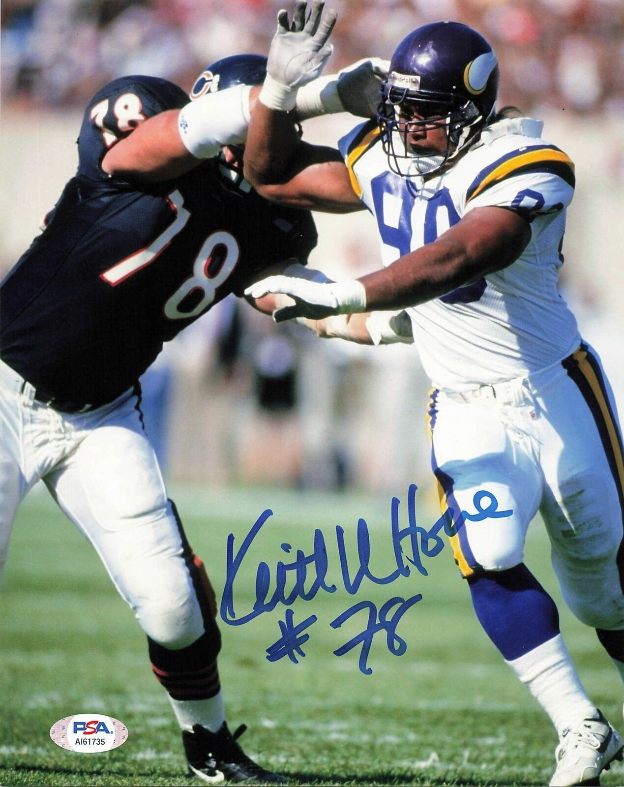 KEITH VAN HORNE signed 8x10 photo PSA/DNA Chicago Bears Autographed