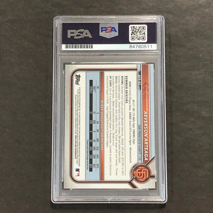 2022 1st Bowman Chrome #BCP-82 Aeverson Arteaga Signed Card PSA Slabbed Auto 10