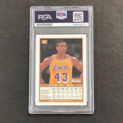 1990-91 Skybox #141 Mychal Thompson Signed Card AUTO GRADE 10 PSA Slabbed Lakers