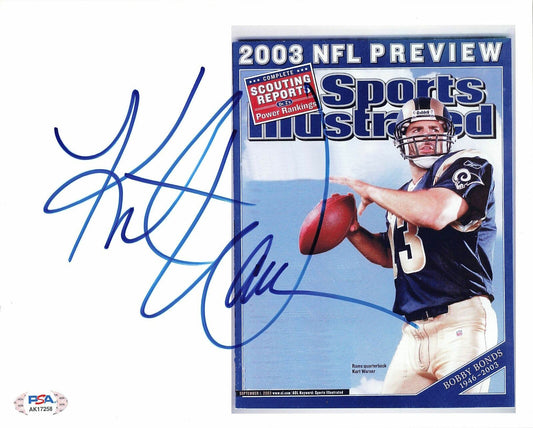 KURT WARNER signed 8x10 photo PSA/DNA Rams Autographed