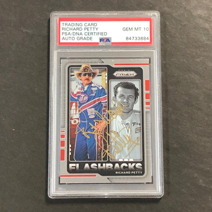 2021 Panini Prizm Racing Flashbacks #77 Richard Petty Signed Card AUTO 10 PSA Sl