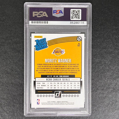 2018-19 Panini Donruss Rated Rookie #197 Moritz Wagner Signed Card AUTO PSA Slab