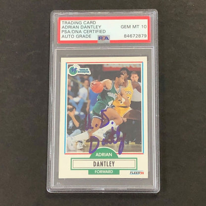 1990 Fleer #39 Adrian Dantley Signed Card PSA/DNA Slabbed Mavericks