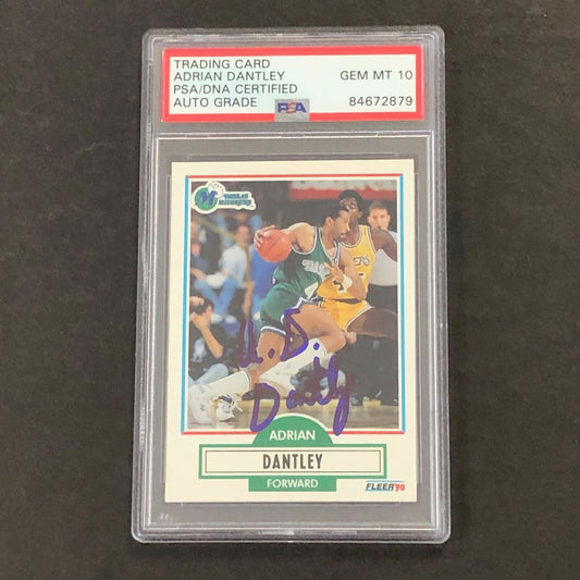 1990 Fleer #39 Adrian Dantley Signed Card PSA/DNA Slabbed Mavericks