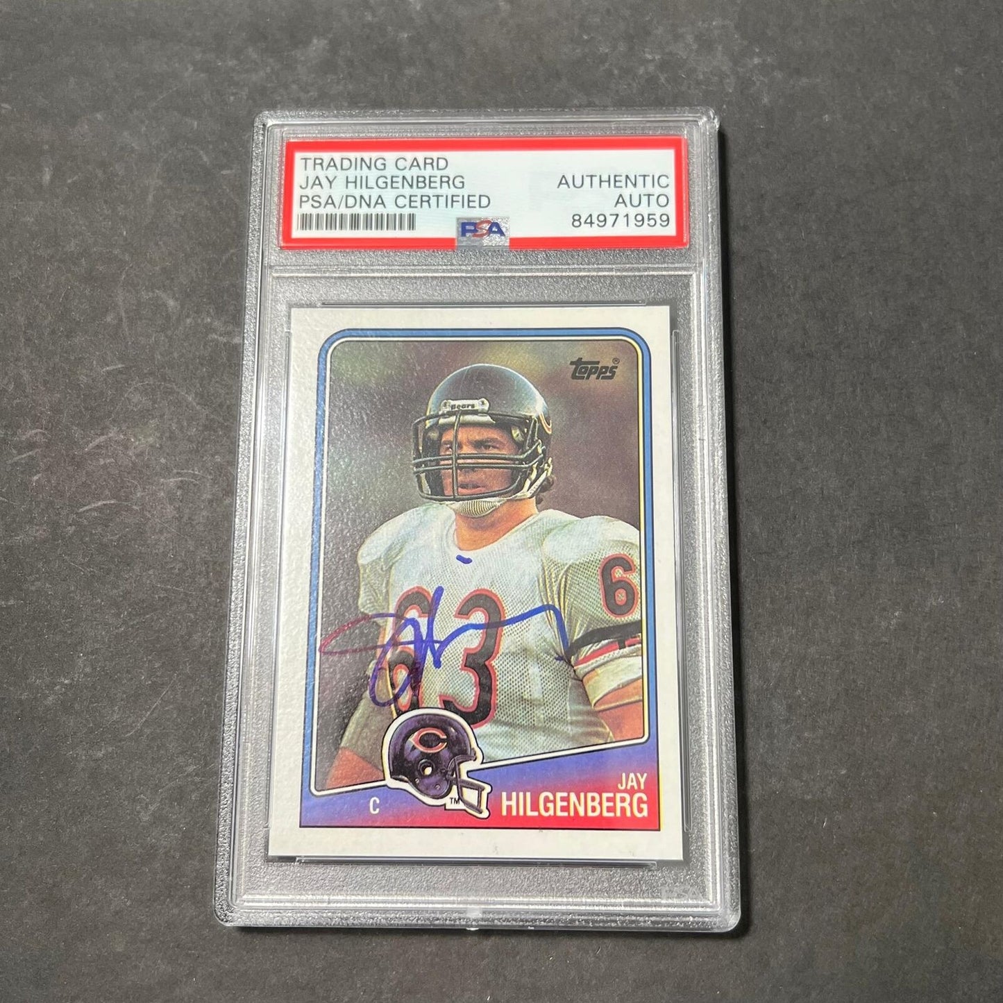 1988 Topps #77 Jay Hilgenberg Signed Card PSA Slabbed Auto Chicago Bears