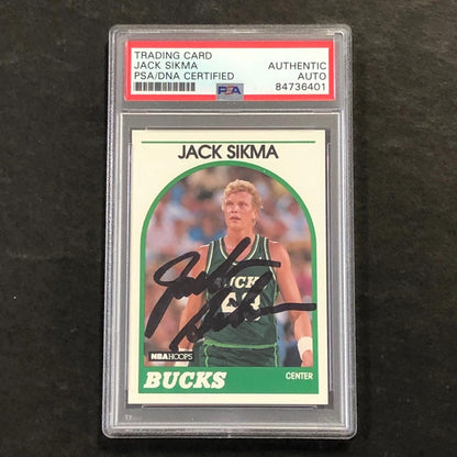 1989-90 NBA Hoops #66 Jack Sikma Signed Card AUTO PSA/DNA Slabbed Bucks