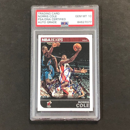 2014-15 NBA Hoops #179 Norris Cole Signed Card AUTO 10 PSA Slabbed Heat