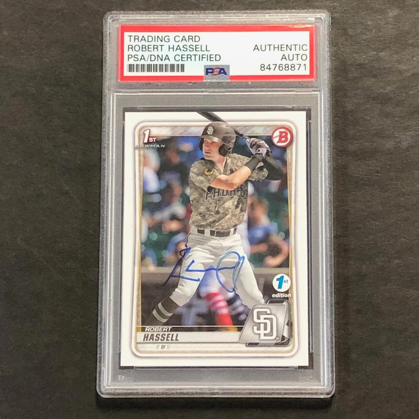 2021 1st Bowman Baseball #BD-39 Robert Hassell Signed Card PSA Slabbed Auto Padr