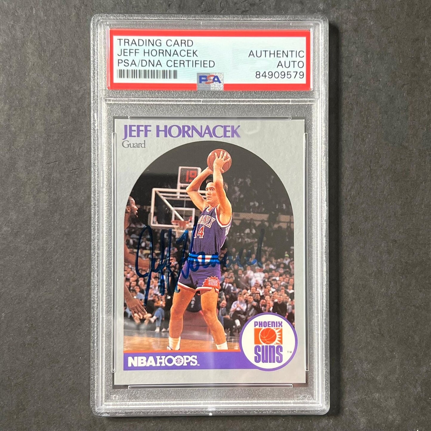 1990-91 NBA Hoops #236 Jeff Hornacek Signed AUTO PSA/DNA Slabbed Suns