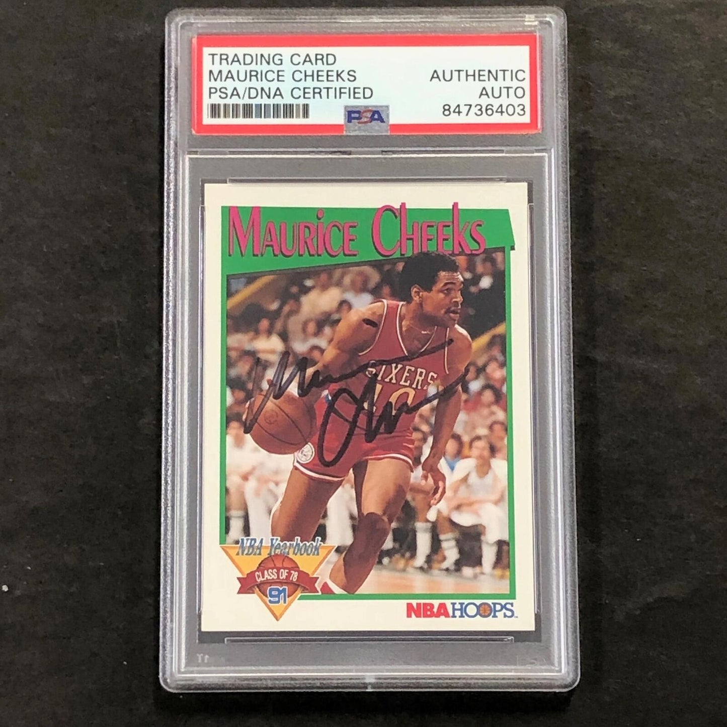 1991 NBA Hoops #320 Maurice Cheeks Signed Card AUTO PSA Slabbed 76ers