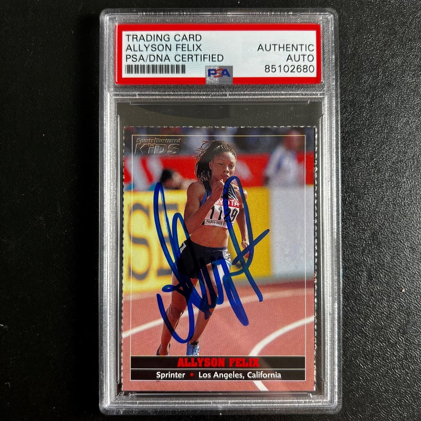 Sports Illustrated KIDS #386 Allyson Felix Signed Card AUTO PSA Slabbed