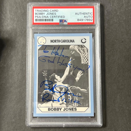 1990-91 Collegiate Collection #128 Bobby Jones Signed Card AUTO PSA Slabbed Nort