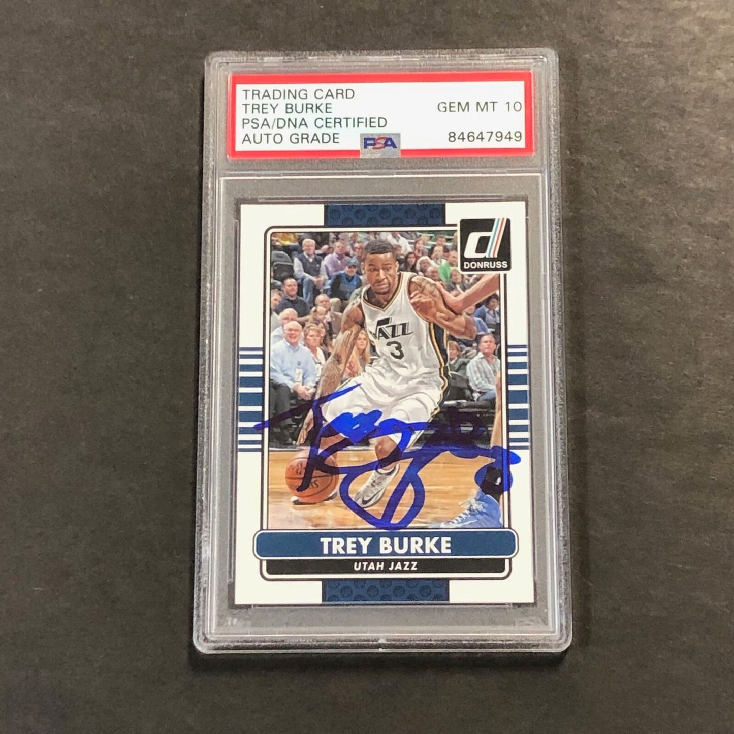 2014-15 Donruss Basketball #127 Trey Burke Signed Card AUTO 10 PSA Slabbed Jazz