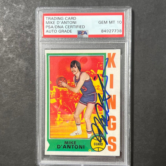 1974-75 Topps #138 Mike D'Antoni Signed Card AUTO 10 PSA Slabbed Kings