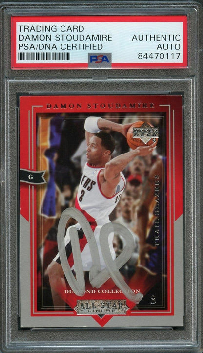 2004-05 Upper Deck All-Star #71 DAMON STOUDAMIRE Signed Card AUTO PSA Slabbed